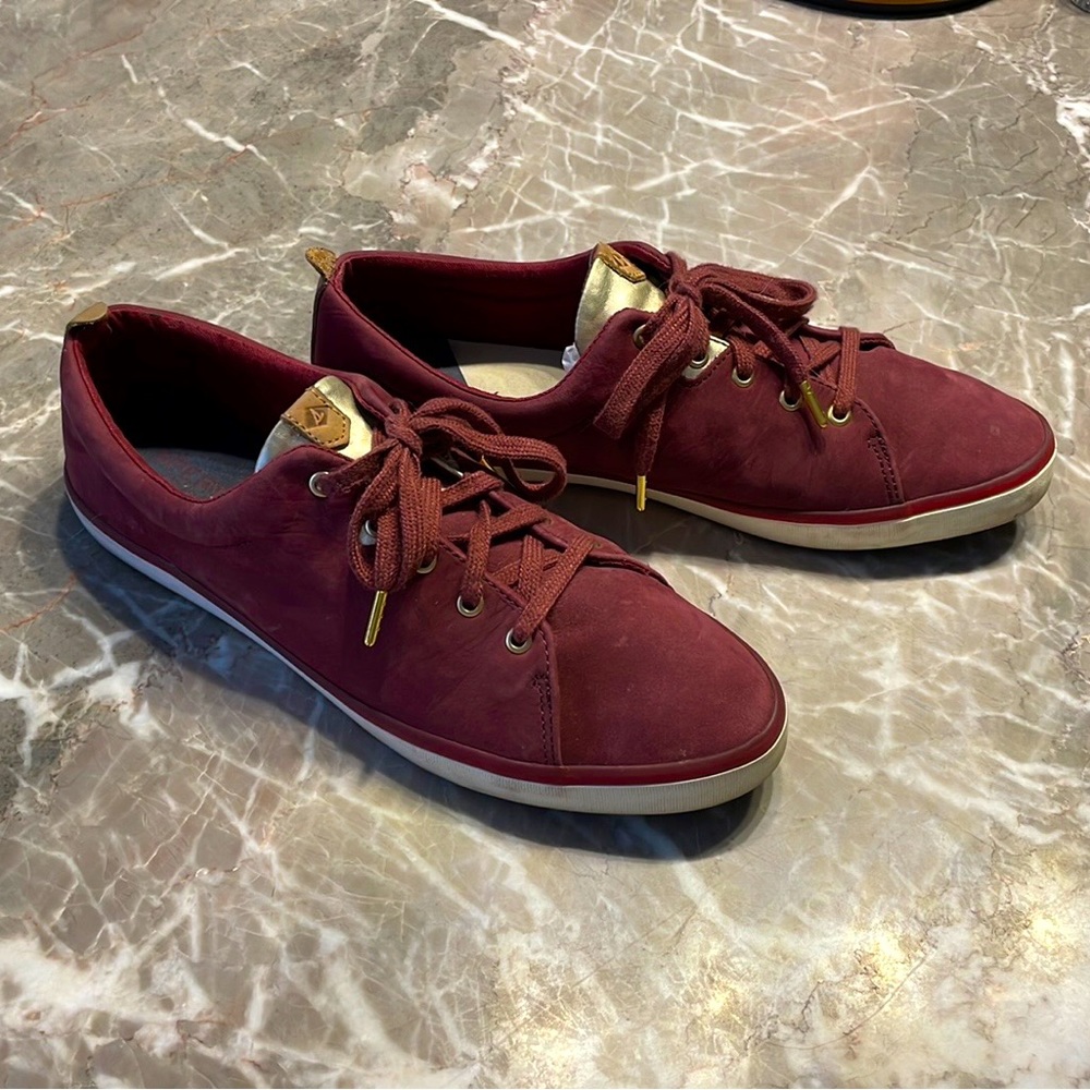 Sperry Sailor Red Suede Leather Sneaker size 11